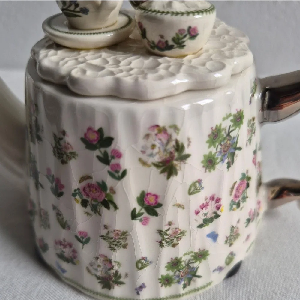 Portmeirion Miniature Teapot Victorian Tea Table Floral Chintz England Small